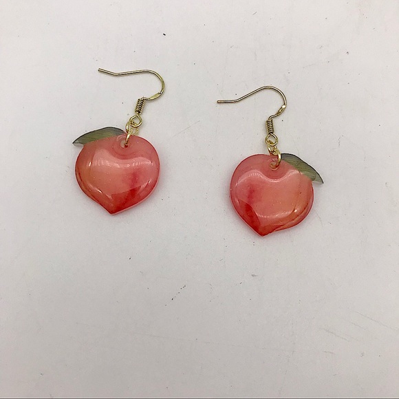 Pretty As A Georgia Peach Drop Resin Earrings - Picture 10 of 11